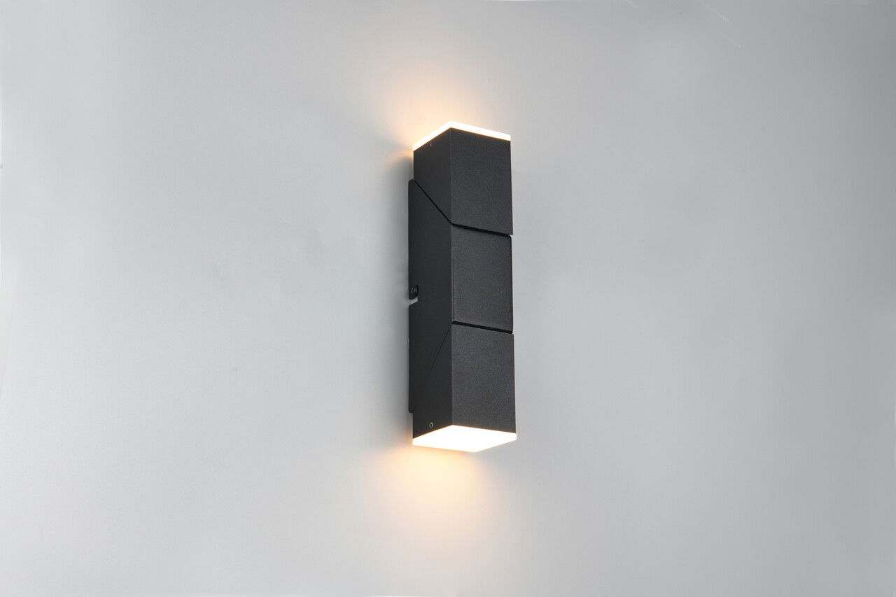 Aplica de perete Raglan, TRIO, 5x8x17 cm, 3.8W, 2x SMD, metal, negru mat