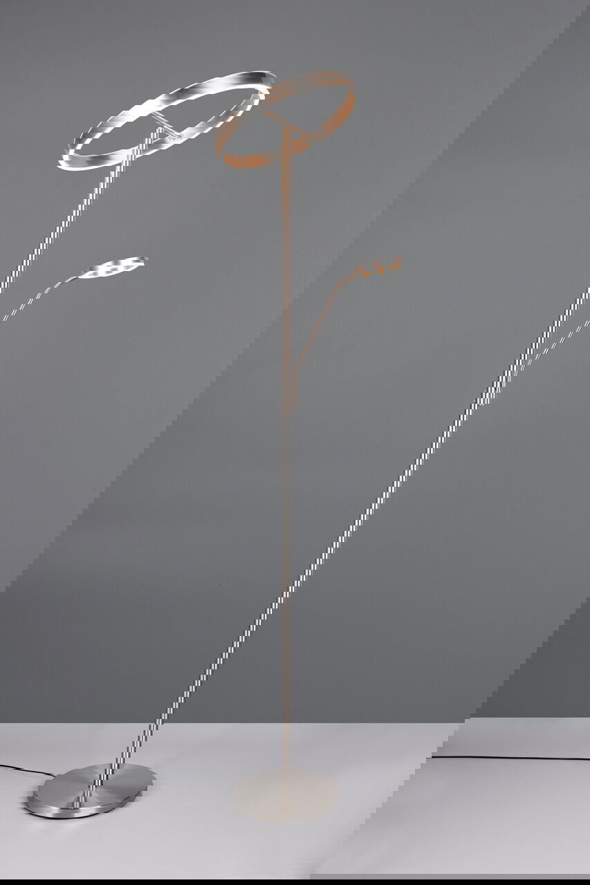 Lampadar Willis, TRIO, 40x180 cm, 39W/5.5W, 2x SMD, metal, nichel mat