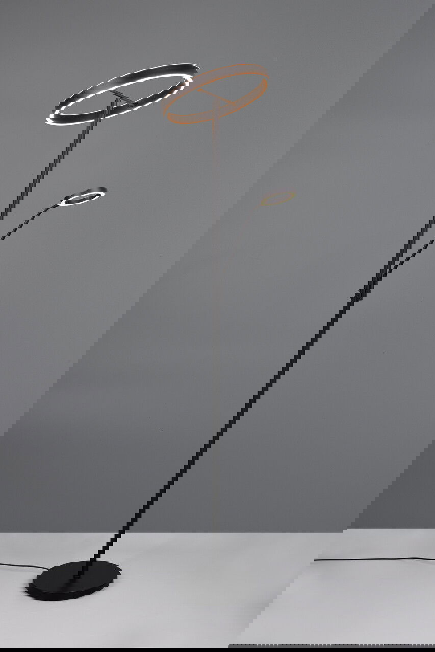 Lampadar Willis, TRIO, 40x180 cm, 39W/5.5W, 2x SMD, metal, negru mat