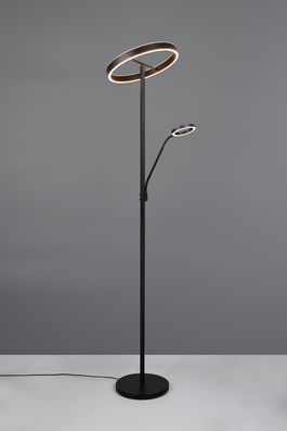 Lampadar Willis, TRIO, 40x180 cm, 39W/5.5W, 2x SMD, metal, negru mat