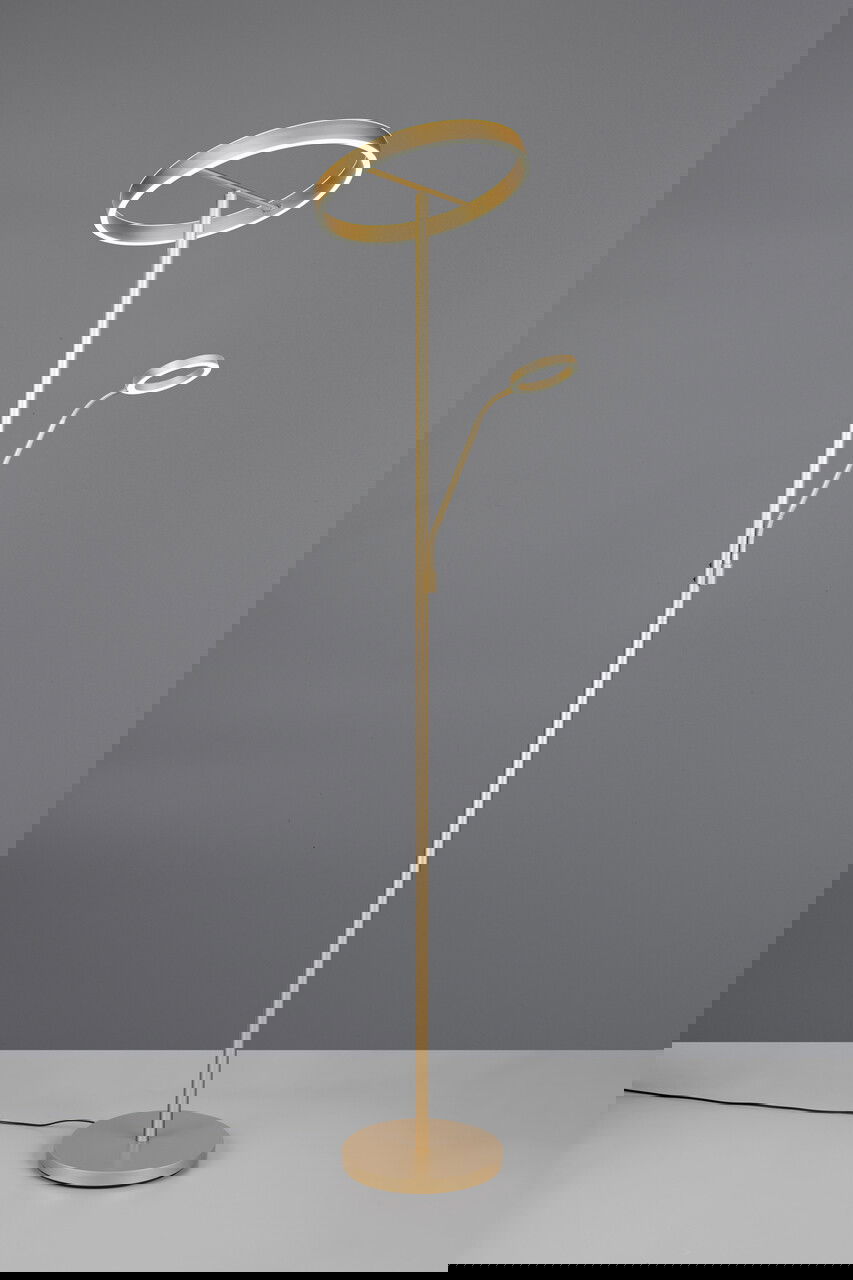 Lampadar Willis, TRIO, 40x180 cm, 39W/5.5W, 2x SMD, metal, auriu