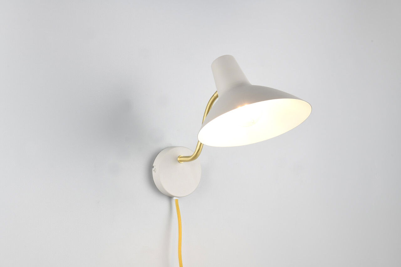 Lampa de perete Traveller, TRIO, 32.7x21 cm, 10W, 1x E27, metal, gri/auriu