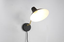 Lampa de perete Traveller, TRIO, 32.7x21 cm, 10W, 1x E27, metal, negru/auriu