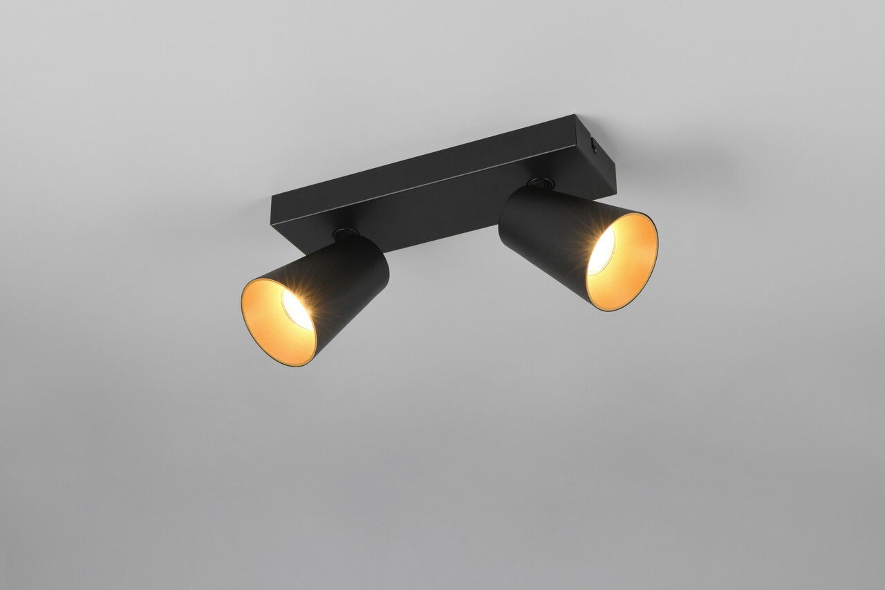 Plafoniera Sharp, TRIO, 28x8.5x16 cm, 10W, 2x GU10, metal, negru mat