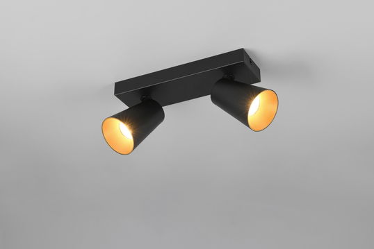 Plafoniera Sharp, TRIO, 28x8.5x16 cm, 10W, 2x GU10, metal, negru mat