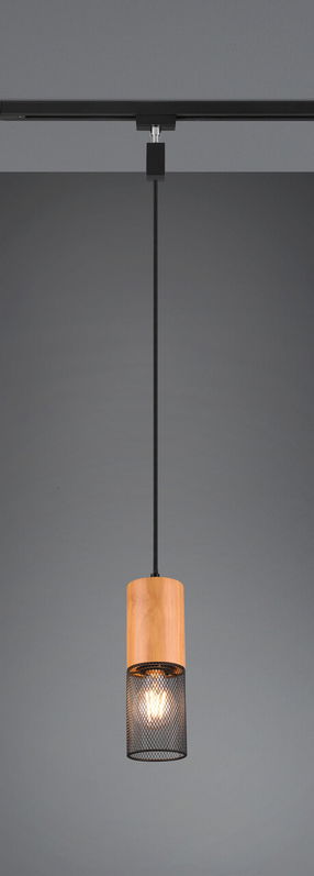 Lustra Tosh, TRIO, 8x180 cm, 25W, 1x E27, metal, negru mat/natur