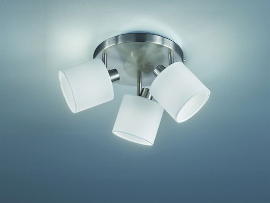Plafoniera Tommy, RL, 25x19 cm, 28W, 3x E14, metal, nichel mat/alb