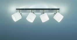 Plafoniera Tommy, RL, 70x17.6x19 cm, 28W, 4x E14, metal, nichel mat/alb