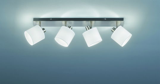 Plafoniera Tommy, RL, 70x17.6x19 cm, 28W, 4x E14, metal, nichel mat/alb