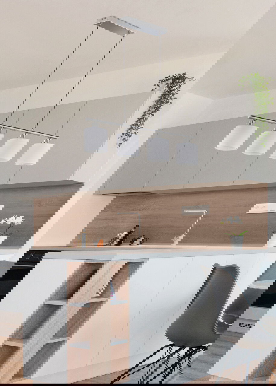 Lustra Tommy, RL, 75x12x150 cm, 28W, 4x E14, metal, nichel mat/alb