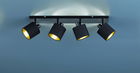 Plafoniera Tommy, RL, 70x17.6x19 cm, 28W, 4x E14, metal, negru mat