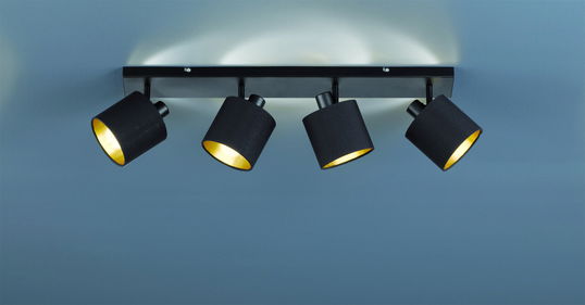 Plafoniera Tommy, RL, 70x17.6x19 cm, 28W, 4x E14, metal, negru mat