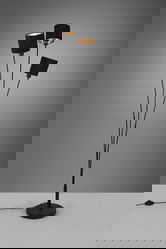 Lampadar Tommy, RL, 41x42x150 cm, 40W, 3x E14, metal/textil, negru mat