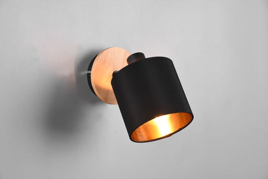 Aplica de perete Tommy, RL, 12x19.5 cm, 28W, 1x E14, metal, negru/natur