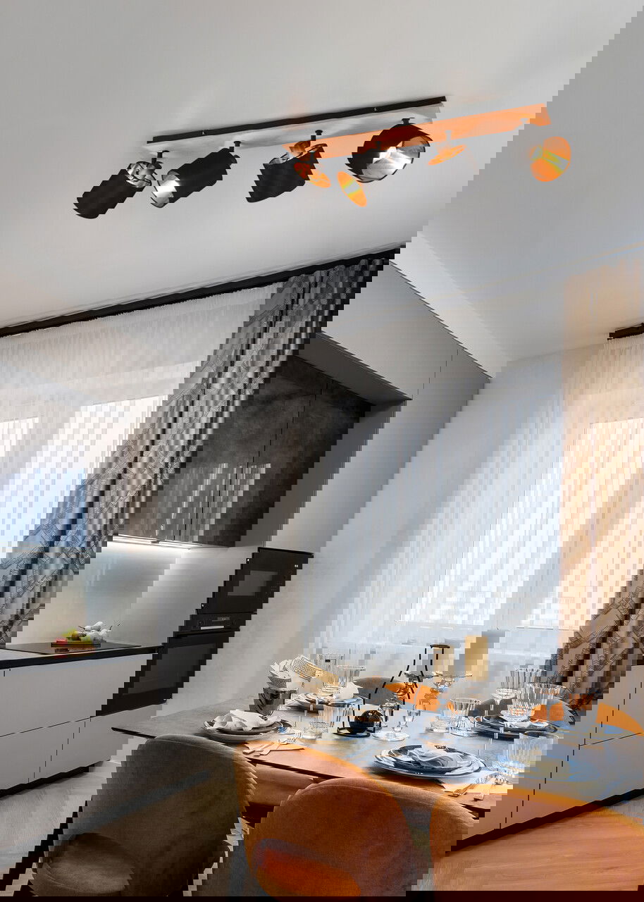 Plafoniera Tommy, RL, 72x12x19.5 cm, 28W, 4x E14, metal, negru/natur