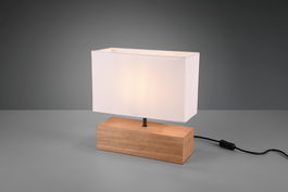 Lampa de masa Woody, RL, 30x12x30.5 cm, 60W, 1x E27, lemn/textil, alb/natur