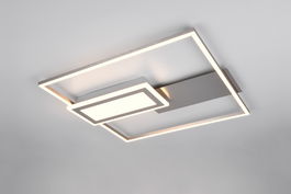 Plafoniera Spiro, RL NOW, 53x50x6.2 cm, 32W, 1x SMD, metal, nichel mat/alb
