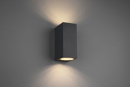 Aplica de perete pentru exterior Roya, TRIO, 6.9x15 cm, 35W, 2x GU10, aluminiu, antracit