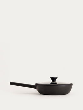 Tigaie cu capac Tristan, Homla, 28 cm, aluminiu/sticla/silicon, negru