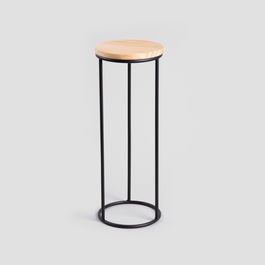 Suport pentru flori Ddedoni, Homla, 20x53.5 cm, metal/lemn, negru/natur