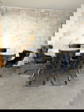 Set stella gri cu argintiu masa+ 6 scaune