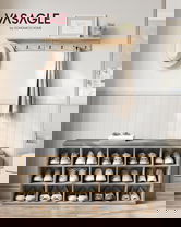 Bancheta cu pantofar, Vasagle, 15 compartimente, 105x30x48 cm, PAL, maro