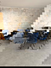 Set stella albastru cu argintiu masa+ 6 scaune PERSONALIZABIL PE CULORI