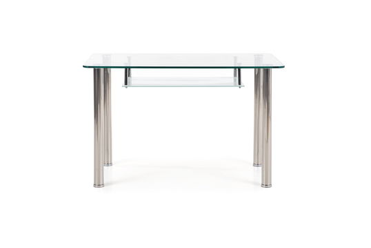 Masa din sticla si metal Crys Milky, L150xl90xH77 cm