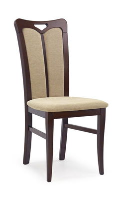 Scaun din lemn de fag, tapitat cu stofa Hubbard 2 Dark Walnut, l46xA55xH96 cm