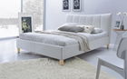 Pat tapitat cu piele ecologica Sandyaris White