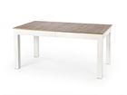 Masa extensibila din pal si MDF, Severus Alb / Stejar Sonoma, L160-300xl90xH76 cm