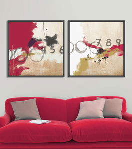 Tablou 2 piese Canvas Abstract Numbers