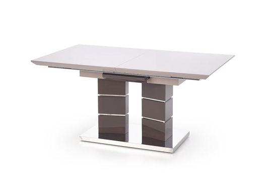 Masa extensibila din MDF si metal, Lordino Gri Deschis / Gri Inchis, L160-200xl90xH75 cm