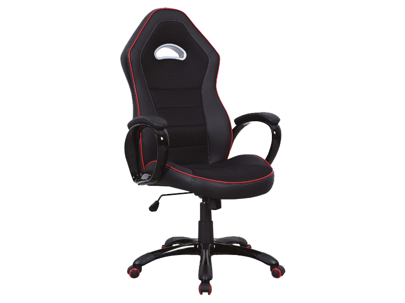 Scaun gaming tapitat cu piele ecologica si stofa Qwin-032 Negru, l65xA52xH122-132 cm