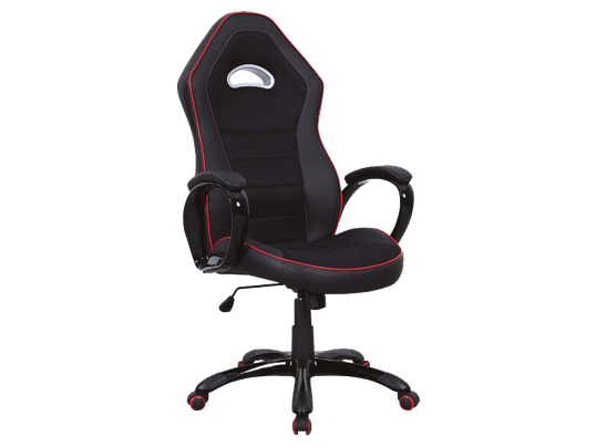 Scaun gaming tapitat cu piele ecologica si stofa Qwin-032 Negru, l65xA52xH122-132 cm