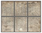 Tablou 6 piese Framed Art 1739 Plan de Paris Map