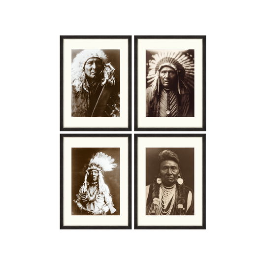 Tablou 4 piese Framed Art Indian Chief Portraits