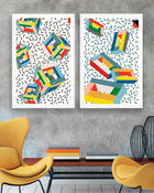 Tablou 2 piese Framed Art Memphis Cubes