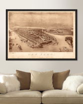 Tablou Framed Art New York 1874 Birdeye Map