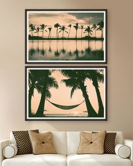 Tablou 2 piese Framed Art Palm Trees