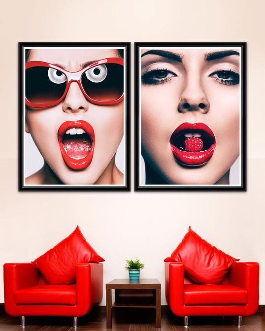 Tablou 2 piese Framed Art Red Glamour