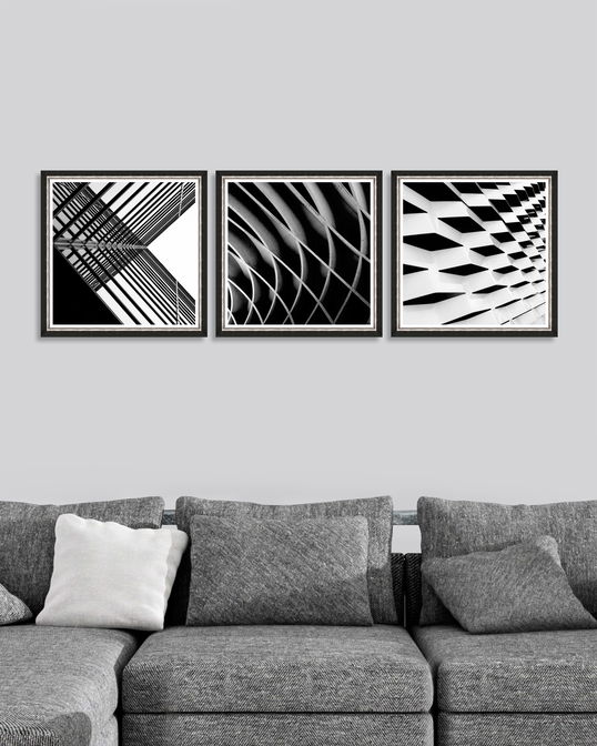 Tablou 3 piese Framed Art Urban Geometry