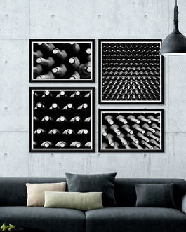 Tablou 4 piese Framed Art Wine Bottles