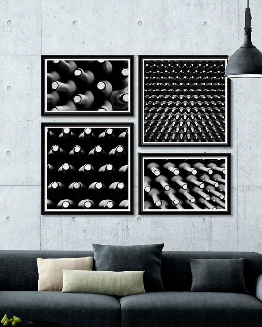Tablou 4 piese Framed Art Wine Bottles