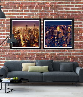 Tablou 2 piese Framed Art American Skyscrapers