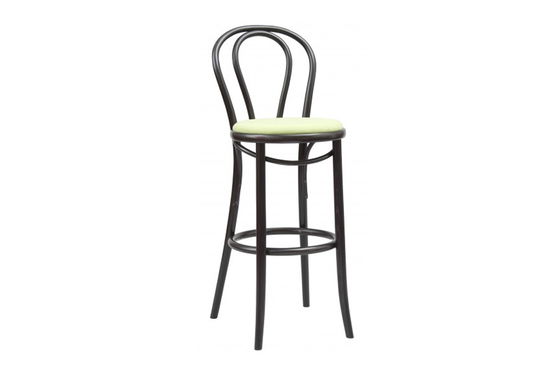 Scaun de bar din lemn de fag, tapitat cu stofa 18 Wenge / Green, l40,5xA50xH110 cm