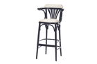 Scaun de bar din lemn de fag, tapitat cu piele ecologica 135 Wenge, l54xA49xH105 cm