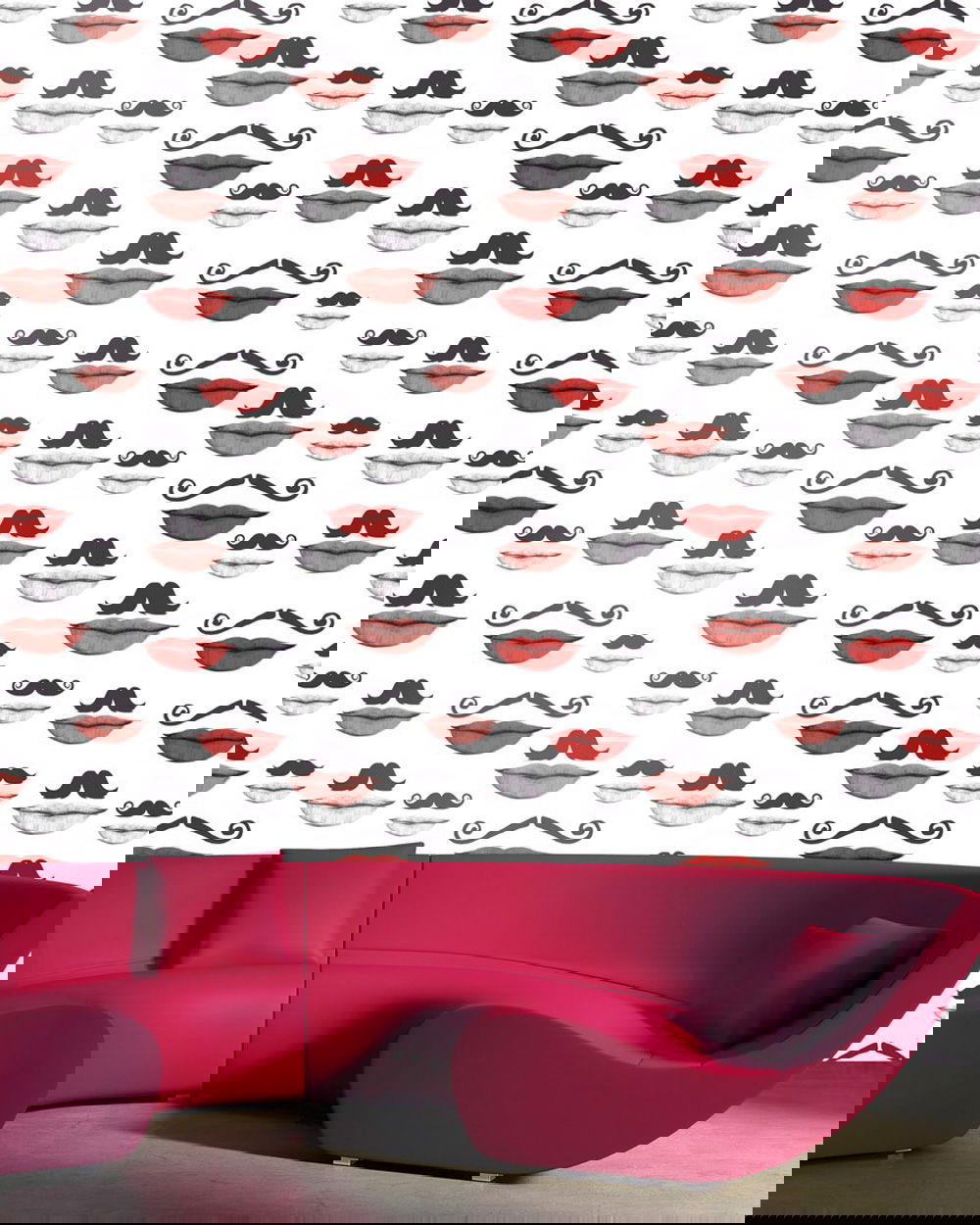 Set 3 role Tapet Imprimat Digital Moustache and lips