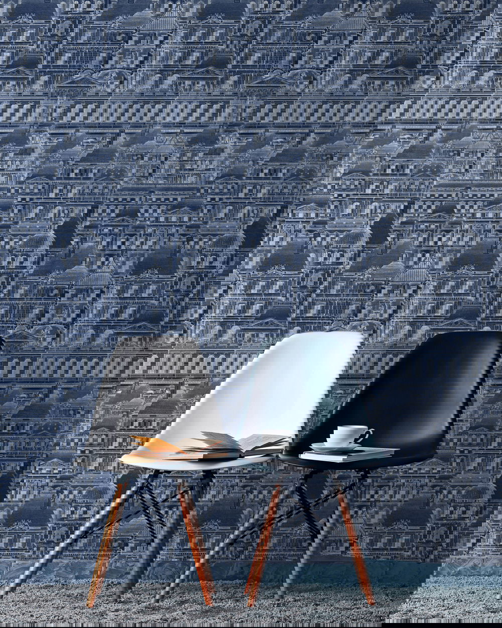 Set 3 role Tapet Imprimat Digital Louvre Blue