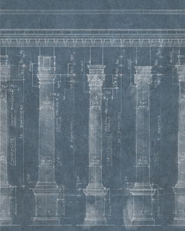 Set 3 role Tapet Imprimat Digital Colonnade Blue
